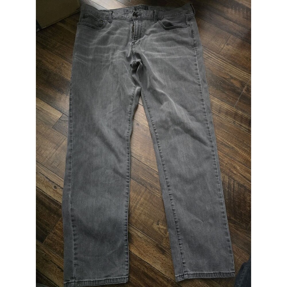 Lucky Brand 221 Original Straight Jeans Mens 40x32 Gray Wash Zip Fly